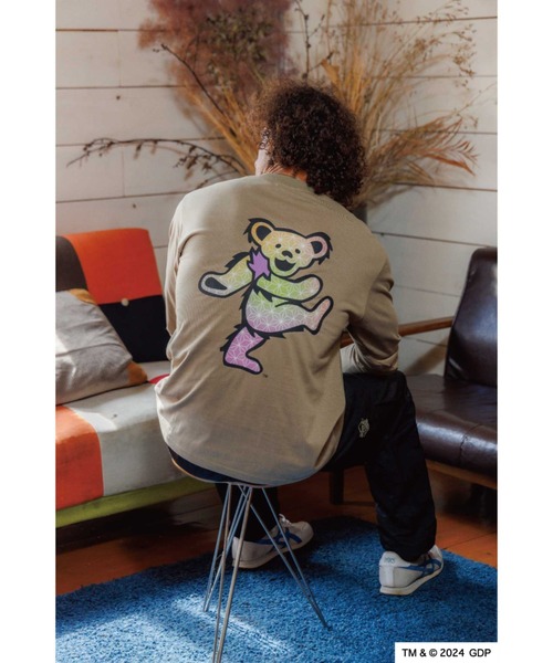 Grateful Dead(グレイトフルデッド)の「RIVER SIDE CULTURE/GRATEFULDEAD(グレイトフルデッド) 麻の葉柄ロンT (M4)(Tシャツ/カットソー・メンズ・ベージュ/チャコールグレー・MEDIUM/LARGE/X-LARGE)」の12枚目の写真