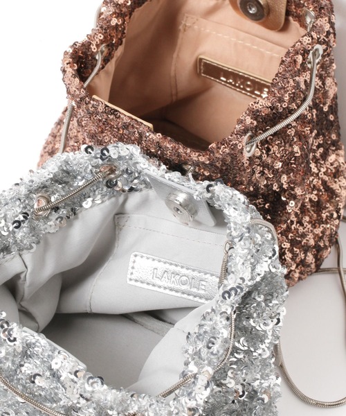 LAKOLE（ラコレ）の「スパンコール巾着ショルダーバッグ2 / 208907（ショルダーバッグ・レディース・ブラウン/その他1/ブラック・FREE）」の16枚目の写真