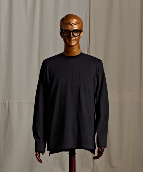 Coffee & Cigarettes（コーヒーアンドシガレッツ）の「3-10B7 天竺ポケット付ロンＴ 長袖Tシャツ ロングTシャツ（Tシャツ/カットソー・メンズ・ブラック/ホワイト/カーキ・M/L/XL）」の3枚目の写真