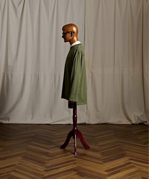 Coffee & Cigarettes（コーヒーアンドシガレッツ）の「3-10B7 天竺ポケット付ロンＴ 長袖Tシャツ ロングTシャツ（Tシャツ/カットソー・メンズ・ブラック/ホワイト/カーキ・M/L/XL）」の6枚目の写真