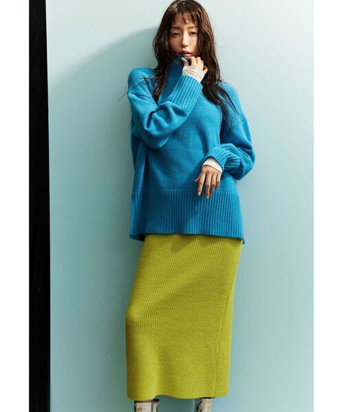 OPAQUE.CLIP（オペークドットクリップ）の「◆ミドルゲージナロースカート／セットアップ対応【洗濯機洗い可】（スカート・レディース・オフホワイト/ブラック/イエロー・36/38/40/42）」の5枚目の写真