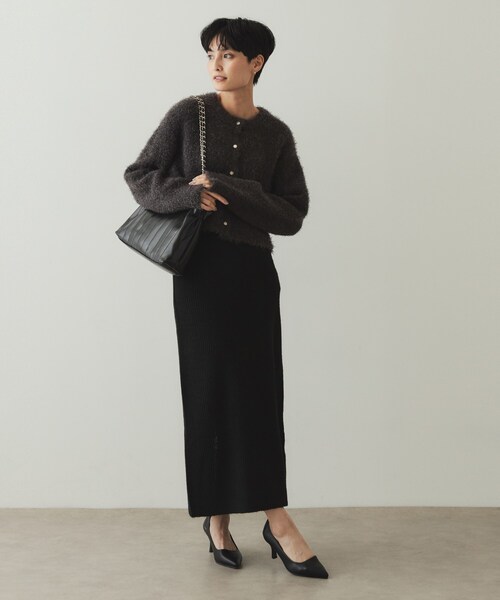 OPAQUE.CLIP（オペークドットクリップ）の「◆ミドルゲージナロースカート／セットアップ対応【洗濯機洗い可】（スカート・レディース・オフホワイト/ブラック/イエロー・36/38/40/42）」の11枚目の写真