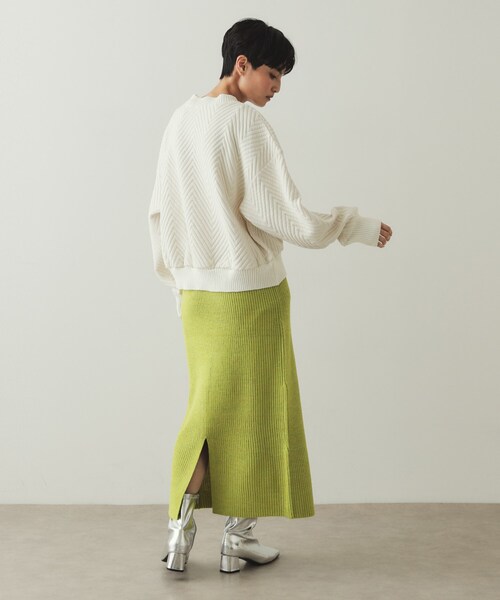 OPAQUE.CLIP（オペークドットクリップ）の「◆ミドルゲージナロースカート／セットアップ対応【洗濯機洗い可】（スカート・レディース・オフホワイト/ブラック/イエロー・36/38/40/42）」の16枚目の写真