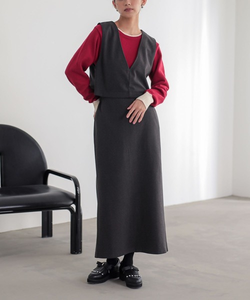 n'OrLABEL（ノアールレーベル）の「『3wayフラノカットソージャンスカ』（ジャンパースカート・レディース・ベージュ/カーキ/チャコール・1/2）」の2枚目の写真