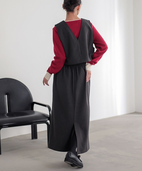 n'OrLABEL（ノアールレーベル）の「『3wayフラノカットソージャンスカ』（ジャンパースカート・レディース・ベージュ/カーキ/チャコール・1/2）」の6枚目の写真