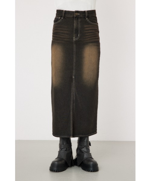 RODEO CROWNS WIDE BOWL（ロデオクラウンズワイドボウル）の「フロントスリットデニムスカート（デニムスカート・レディース・ブラック/ブルー・SMALL/MEDIUM）」の7枚目の写真