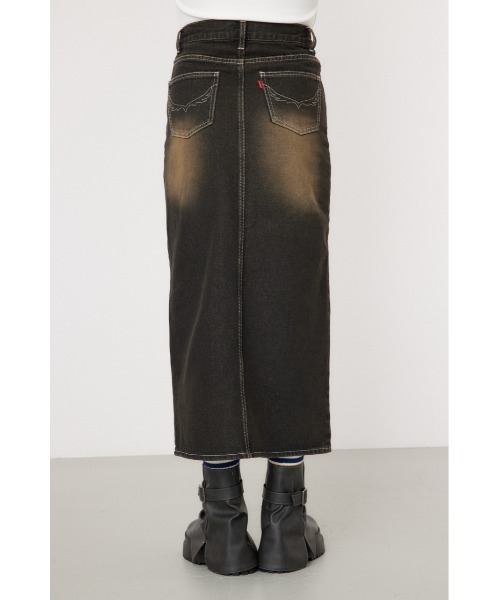 RODEO CROWNS WIDE BOWL（ロデオクラウンズワイドボウル）の「フロントスリットデニムスカート（デニムスカート・レディース・ブラック/ブルー・SMALL/MEDIUM）」の9枚目の写真