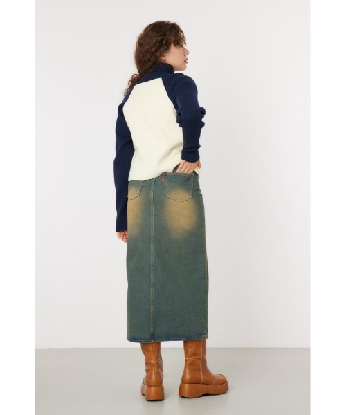 RODEO CROWNS WIDE BOWL（ロデオクラウンズワイドボウル）の「フロントスリットデニムスカート（デニムスカート・レディース・ブラック/ブルー・SMALL/MEDIUM）」の6枚目の写真