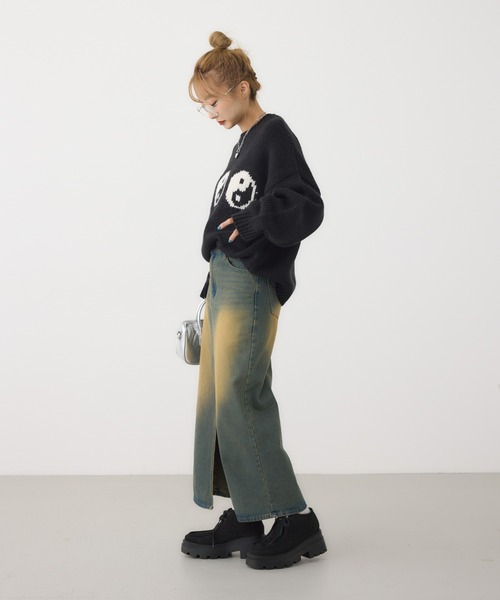 RODEO CROWNS WIDE BOWL（ロデオクラウンズワイドボウル）の「フロントスリットデニムスカート（デニムスカート・レディース・ブラック/ブルー・SMALL/MEDIUM）」の20枚目の写真