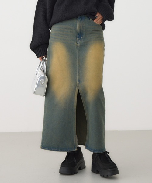 RODEO CROWNS WIDE BOWL（ロデオクラウンズワイドボウル）の「フロントスリットデニムスカート（デニムスカート・レディース・ブラック/ブルー・SMALL/MEDIUM）」の17枚目の写真