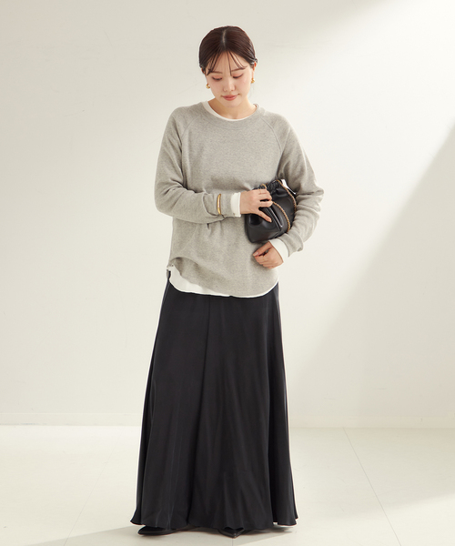 plage（プラージュ）の「《追加》premiumフライス long Tシャツ（Tシャツ/カットソー・レディース・ブラウン系その他/ブラック/グレー/ホワイト・FREE）」の7枚目の写真