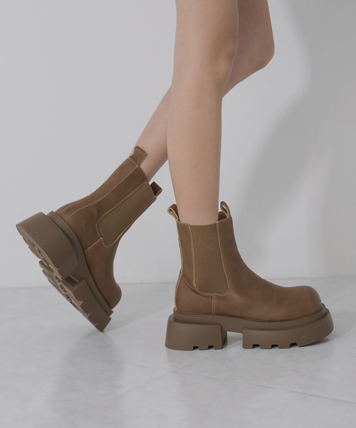 【セール】※※トラックソールサイドゴアショートブーツ／ track sole side gore short boots（ブーツ）｜me+em select（ミームセレクト）