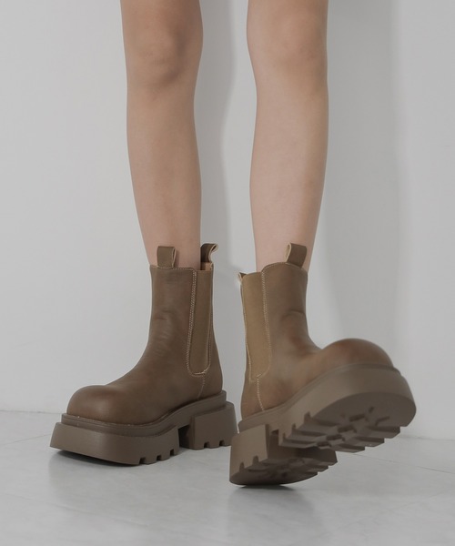 【セール】※※トラックソールサイドゴアショートブーツ／ track sole side gore short boots（ブーツ）｜me+em select（ミームセレクト）