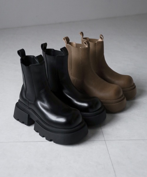 【セール】※※トラックソールサイドゴアショートブーツ／ track sole side gore short boots（ブーツ）｜me+em select（ミームセレクト）