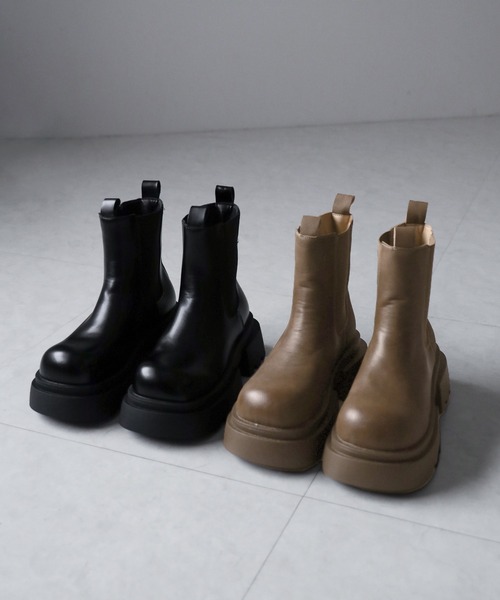 【セール】※※トラックソールサイドゴアショートブーツ／ track sole side gore short boots（ブーツ）｜me+em select（ミームセレクト）