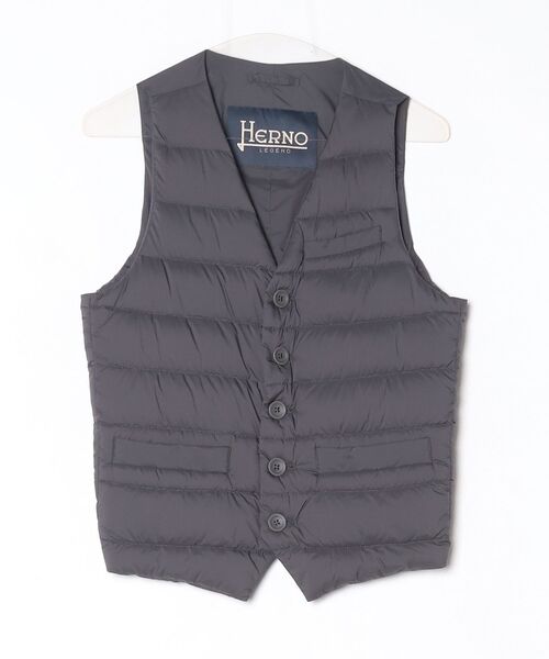 Herno ダウンベスト 50 グレー/ネイビー HERNO DOWN VEST ヘルノ ダウンベスト（ダウンベスト）｜HERNO（ヘルノ