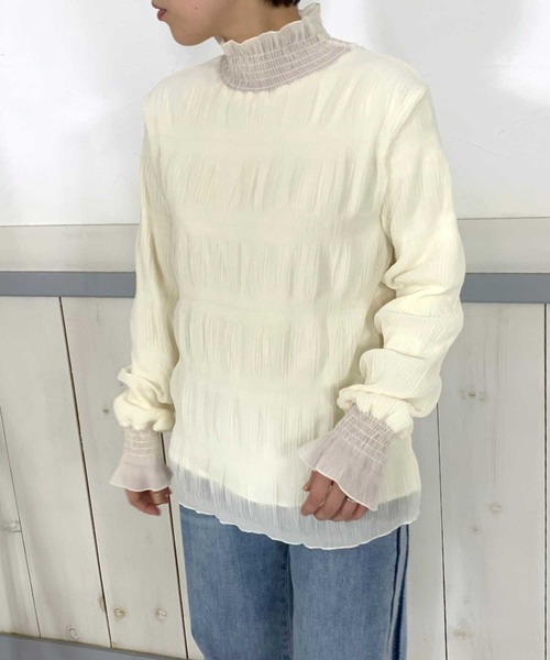 CRB（シーアールビー）の「裏起毛シャーリングロンT（Tシャツ/カットソー・レディース・ブラック/オフホワイト/ベージュ・F）」の4枚目の写真