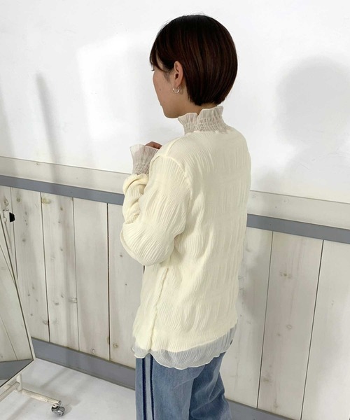 CRB（シーアールビー）の「裏起毛シャーリングロンT（Tシャツ/カットソー・レディース・ブラック/オフホワイト/ベージュ・F）」の7枚目の写真
