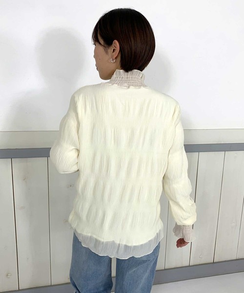 CRB（シーアールビー）の「裏起毛シャーリングロンT（Tシャツ/カットソー・レディース・ブラック/オフホワイト/ベージュ・F）」の8枚目の写真