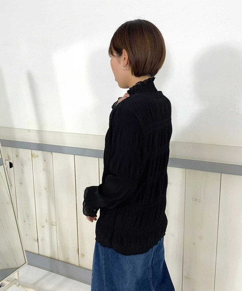 CRB（シーアールビー）の「裏起毛シャーリングロンT（Tシャツ/カットソー・レディース・ブラック/オフホワイト/ベージュ・F）」の12枚目の写真