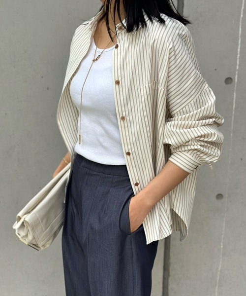 【PREMIUM】【最高級★LUXURY STYLE】【全4色】開き襟ブラウス　アイボリー ピンク スカイブルー ブラック　S/M【del-t4233top】( vdh )(240712) シャツ/ブラウス│1page｜通常価格とセール価格│STYLEDOOR