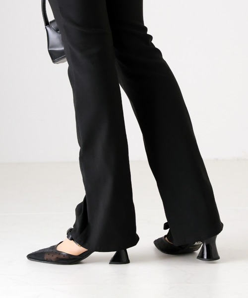 VIVIAN（ヴィヴィアン）の「ポインテッドトゥリボンストラップミュールパンプス　結婚式 二次会 パーティー フォーマル オケージョン（パンプス・レディース・クリアブラック/ブラック系その他2/ホワイト系その他5/ミント・M/L/LL/S）」の17枚目の写真