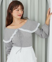 MAJESTIC LEGON | レースカラー2WAYニット(ニット/セーター)