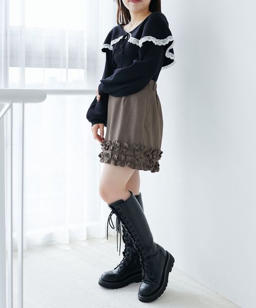 MAJESTIC LEGON（マジェスティックレゴン）の「レースカラー2WAYニット（ニット/セーター・レディース・ブラック/グレー/アイボリー・MEDIUM）」の21枚目の写真