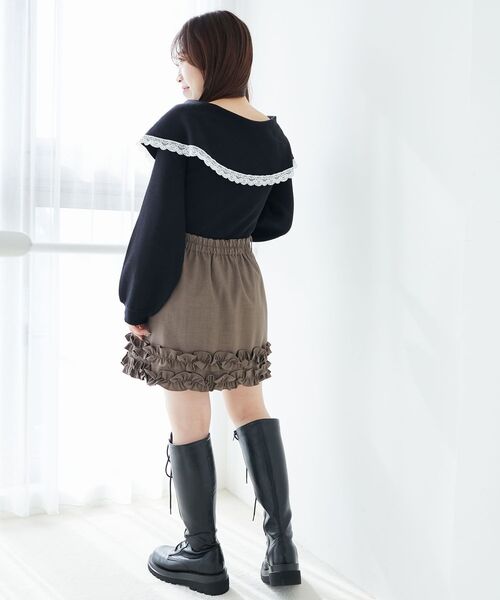 MAJESTIC LEGON（マジェスティックレゴン）の「レースカラー2WAYニット（ニット/セーター・レディース・ブラック/グレー/アイボリー・MEDIUM）」の22枚目の写真