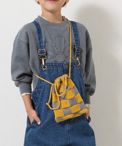 CIAOPANIC TYPY(チャオパニックティピー)の「【2025年S/S新作】【KIDS】アソート柄ニット巾着BAG(ハンドバッグ・キッズ・ピンク/グリーン/グレー/ブラック・ONE SIZE)」の13枚目の写真
