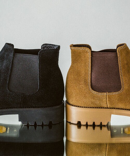 PADRONE（パドローネ）の「【別注】PADRONE / Water Proof Leather Side Gore Boots（ブーツ・メンズ・ライトブラウン/ブラック・41/42/43/40）」の3枚目の写真