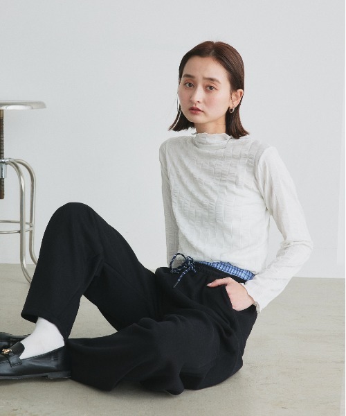 ad thie（アドティエ）の「ダブルウエスト スウェットパンツ（スウェットパンツ・レディース・ブラック/杢グレー・FREE）」の12枚目の写真