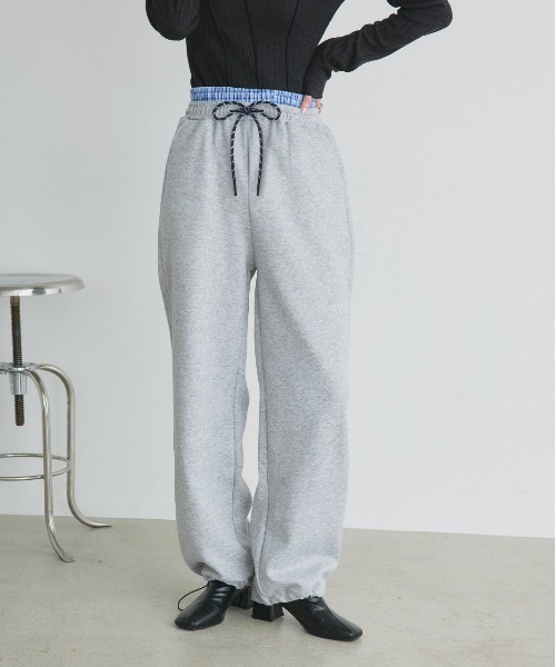 ad thie（アドティエ）の「ダブルウエスト スウェットパンツ（スウェットパンツ・レディース・ブラック/杢グレー・FREE）」の14枚目の写真