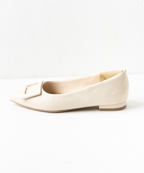 attagirl（アタガール）の「スクエアバックルフラットシューズ（パンプス・レディース・シルバー/アイボリー/ブラック/ベージュ/ガンメタ/ブラック系その他・24.5cm/24.0cm/23.5cm/23.0cm/22.5cm/22.0cm/25.5cm/25.0cm）」の18枚目の写真