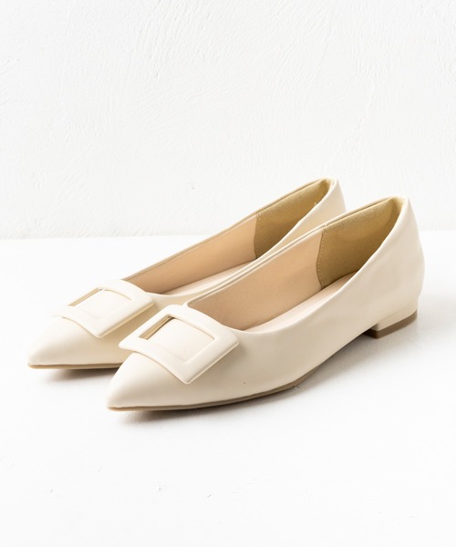 attagirl（アタガール）の「スクエアバックルフラットシューズ（パンプス・レディース・シルバー/アイボリー/ブラック/ベージュ/ガンメタ/ブラック系その他・24.5cm/24.0cm/23.5cm/23.0cm/22.5cm/22.0cm/25.5cm/25.0cm）」の14枚目の写真