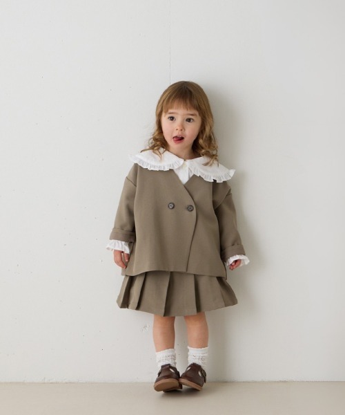 riziere(リジェール)の「ピンタックフリルカラーブラウス(シャツ/ブラウス・キッズ・ホワイト・150/140/130/120/110/100/90)」の16枚目の写真
