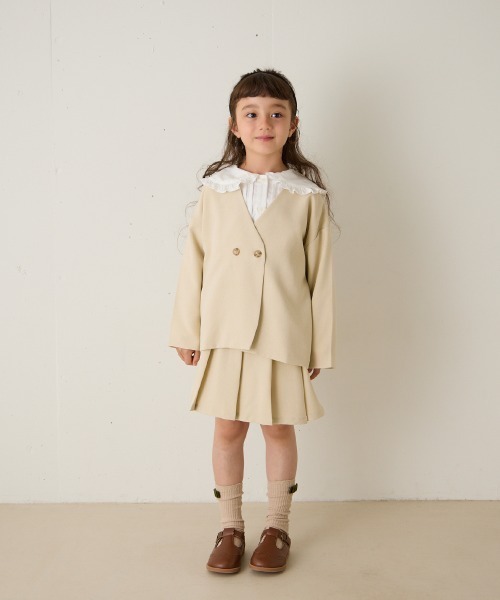 riziere(リジェール)の「ピンタックフリルカラーブラウス(シャツ/ブラウス・キッズ・ホワイト・150/140/130/120/110/100/90)」の14枚目の写真