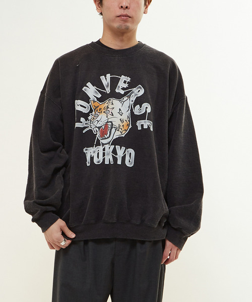 CONVERSE TOKYO（コンバーストウキョウ）の「PIGMENT DYE JAGUAR CONSTELLATION SWEAT（スウェット・レディース・ブラック/杢グレー/イエロー・SMALL/MEDIUM）」の12枚目の写真