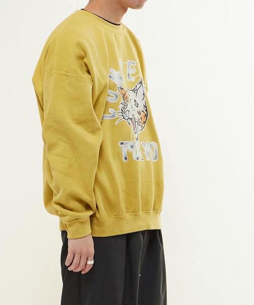 CONVERSE TOKYO（コンバーストウキョウ）の「PIGMENT DYE JAGUAR CONSTELLATION SWEAT（スウェット・レディース・ブラック/杢グレー/イエロー・SMALL/MEDIUM）」の5枚目の写真