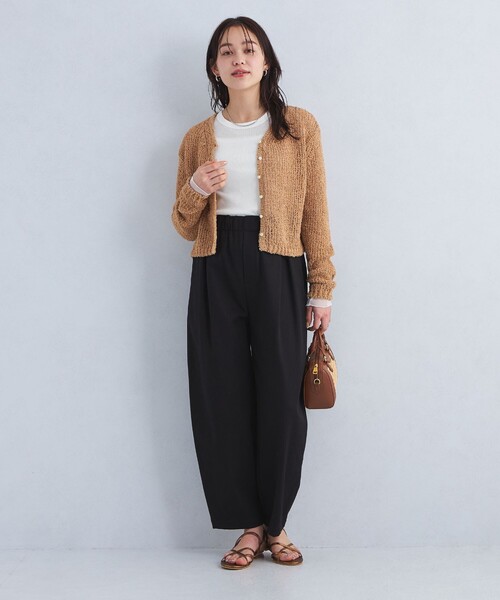 green label relaxing（グリーンレーベルリラクシング）の「チュール ドッキング シアー プルオーバー（Tシャツ/カットソー・レディース・ピンク/イエロー/オフホワイト/ブラック・FREE）」の7枚目の写真