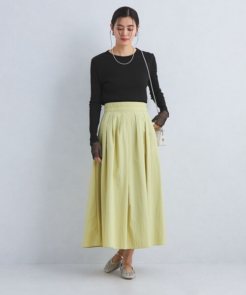 green label relaxing（グリーンレーベルリラクシング）の「チュール ドッキング シアー プルオーバー（Tシャツ/カットソー・レディース・ピンク/イエロー/オフホワイト/ブラック・FREE）」の9枚目の写真