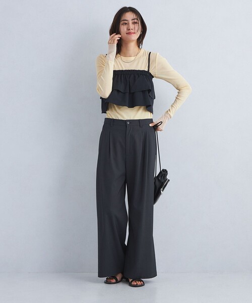 green label relaxing（グリーンレーベルリラクシング）の「チュール ドッキング シアー プルオーバー（Tシャツ/カットソー・レディース・ピンク/イエロー/オフホワイト/ブラック・FREE）」の13枚目の写真