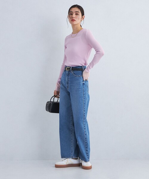 green label relaxing（グリーンレーベルリラクシング）の「チュール ドッキング シアー プルオーバー（Tシャツ/カットソー・レディース・ピンク/イエロー/オフホワイト/ブラック・FREE）」の15枚目の写真