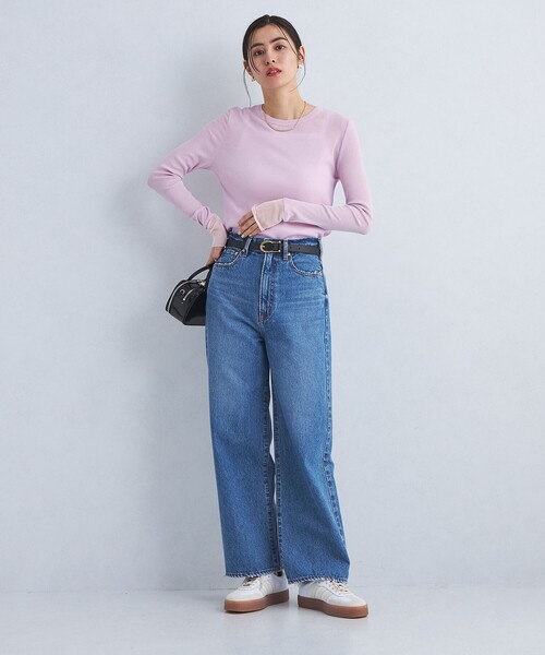 green label relaxing（グリーンレーベルリラクシング）の「チュール ドッキング シアー プルオーバー（Tシャツ/カットソー・レディース・ピンク/イエロー/オフホワイト/ブラック・FREE）」の16枚目の写真