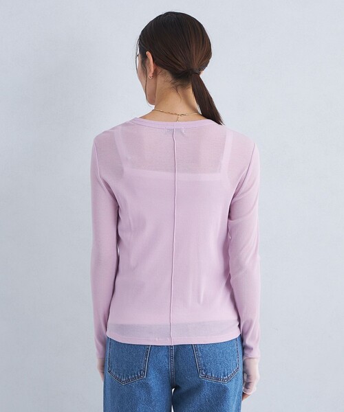 green label relaxing（グリーンレーベルリラクシング）の「チュール ドッキング シアー プルオーバー（Tシャツ/カットソー・レディース・ピンク/イエロー/オフホワイト/ブラック・FREE）」の19枚目の写真