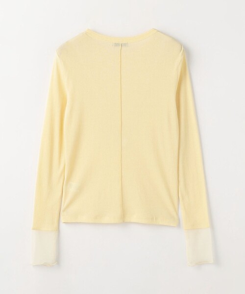 green label relaxing（グリーンレーベルリラクシング）の「チュール ドッキング シアー プルオーバー（Tシャツ/カットソー・レディース・ピンク/イエロー/オフホワイト/ブラック・FREE）」の21枚目の写真