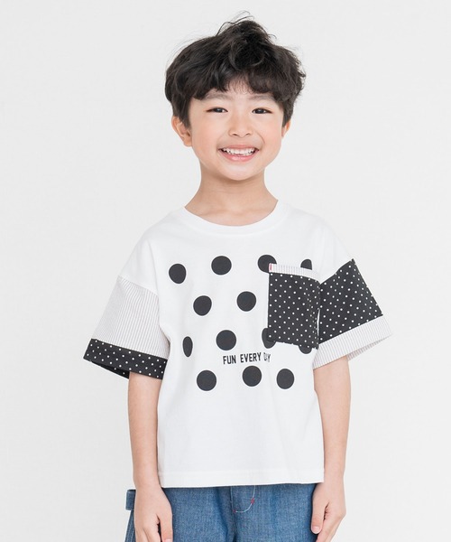 gomme　切り替えTシャツ セール】モノトーン切り替えTシャツ（Tシャツ/カットソー