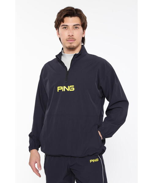 セール】【PING APPAREL】ストレッチクロスハーフジップブルゾン