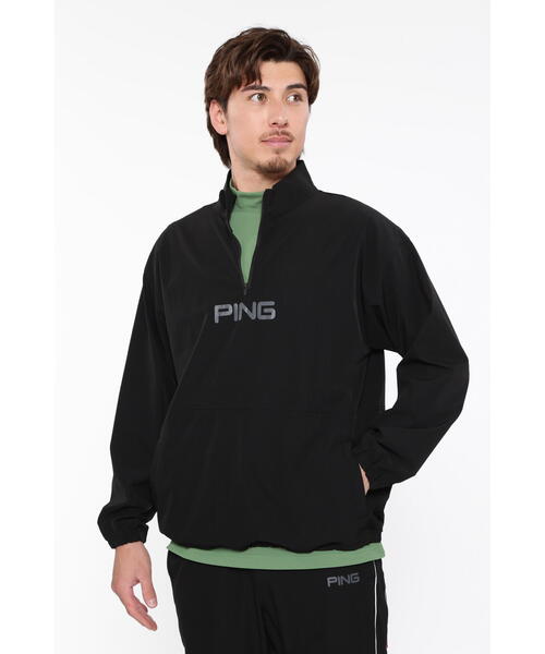 本日のタイムセール - ホットプレート / ホット セール】【PING APPAREL】ストレッチクロスハーフジップブルゾン メンズウェア