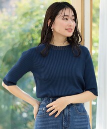ポイントシアーリブニット